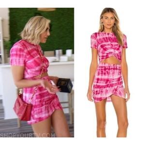Superdown‎ Maureen Jersey Mini Dress in Pink Tie Dye Size L